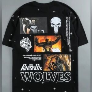 Darc Sport x Marvel Punisher L Oversized Blk workout tee